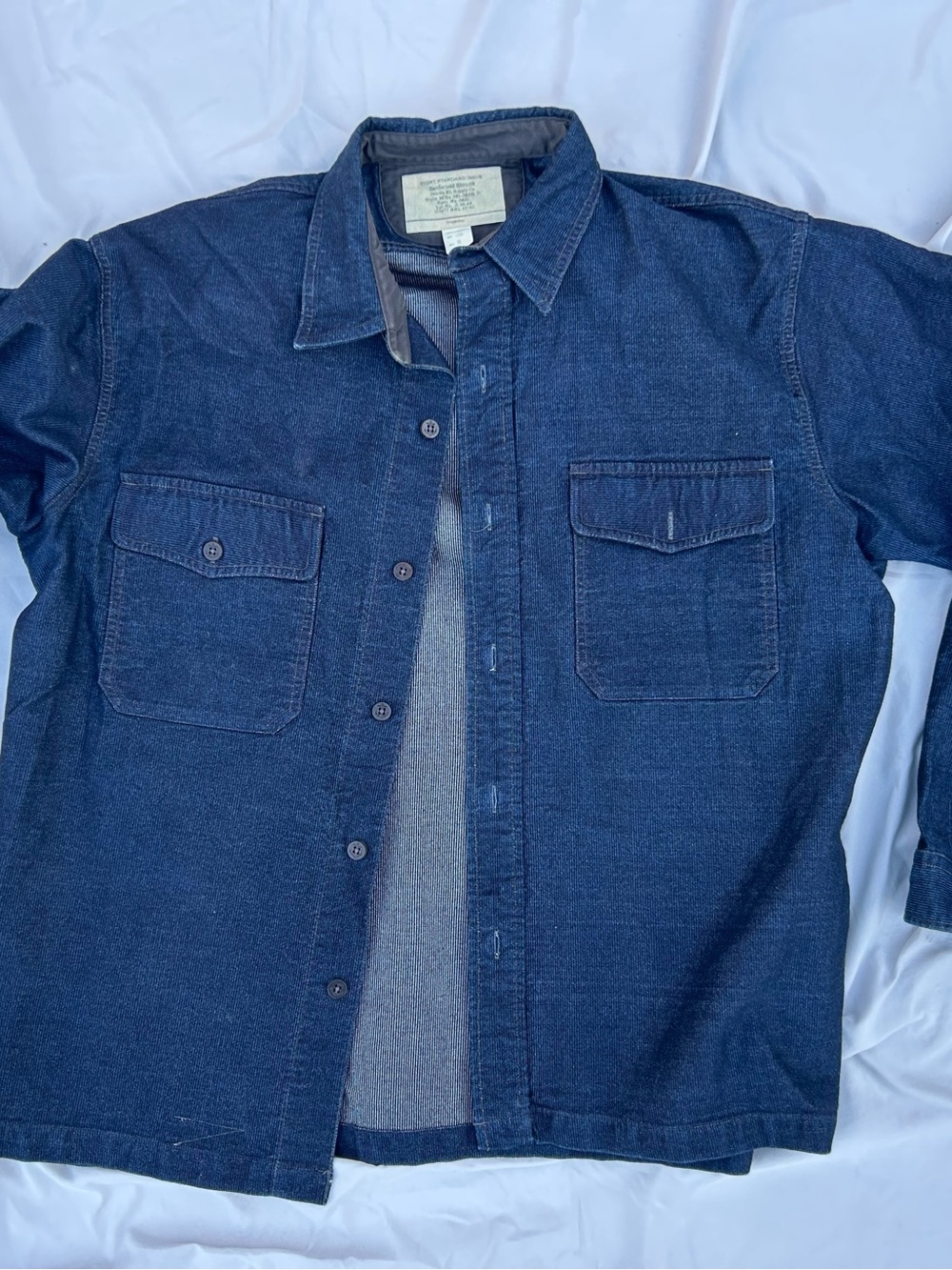 Double RL Men's Dark Blue Denim Button-Up Shirt Jacket